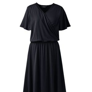 Lands End Flutter Sleeve Wrap Dress